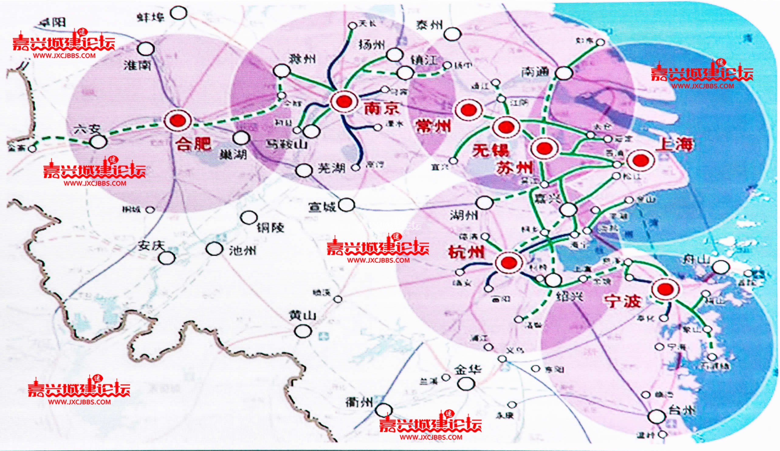 最新长三角城市群轨道交通互联互通大图,再次明确嘉兴南至海宁市域铁路标识 - 交通出行 - 嘉兴城建迷论坛 - Powered by Discuz!